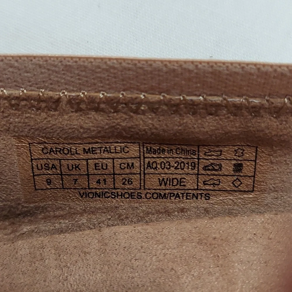 Vionic rose gold ballet flats. NWOT Sz 9 Wide - Picture 6 of 8